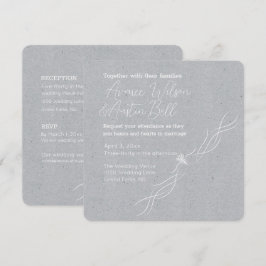 Silver Grått och vit minimalistisk Bröllop Inbjudningar