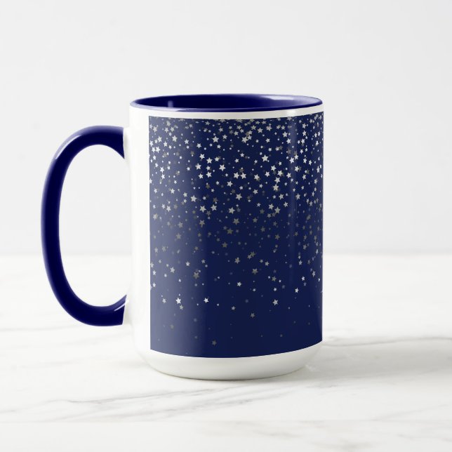 Silver-Grått Petite Stars Coffee Mugg-Midnight Mugg (Vänster)