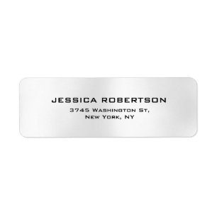Silver Grått Plain Elegant Modern Trendig Returadress Etikett
