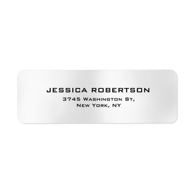 Silver Grått Plain Elegant Modern Trendig Returadress Etikett (Framsidan)
