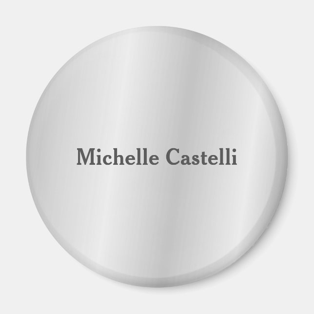 Silver Grått-Professionellen Unik klassisk enkel  Magnet (Framsidan)