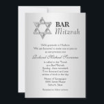 Silver grått pub mitzvah firande inbjudningar<br><div class="desc">En FAUX silver Star av David ställs in mot en silvery-grått-bakgrund som vita textmallar vilar på. STORLEKARE - 5 x 7-tums platt inbjudan. ANPASSA IT - Ändra ordalydelsen till kostym vid ditt speciella tillfälle och anpassa den till kostym, oavsett funktion, möte eller evenemang med grönten färg som tema. IDEAL FOR...</div>