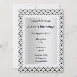 Silver Grått rand Sjöjungfru-inbjudningar Inbjudningar