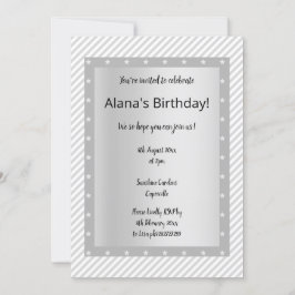 Silver Grått RAND STAR-inbjudningar Inbjudningar