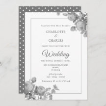 Silver Grått Ro Elegant Blommigt Bröllop