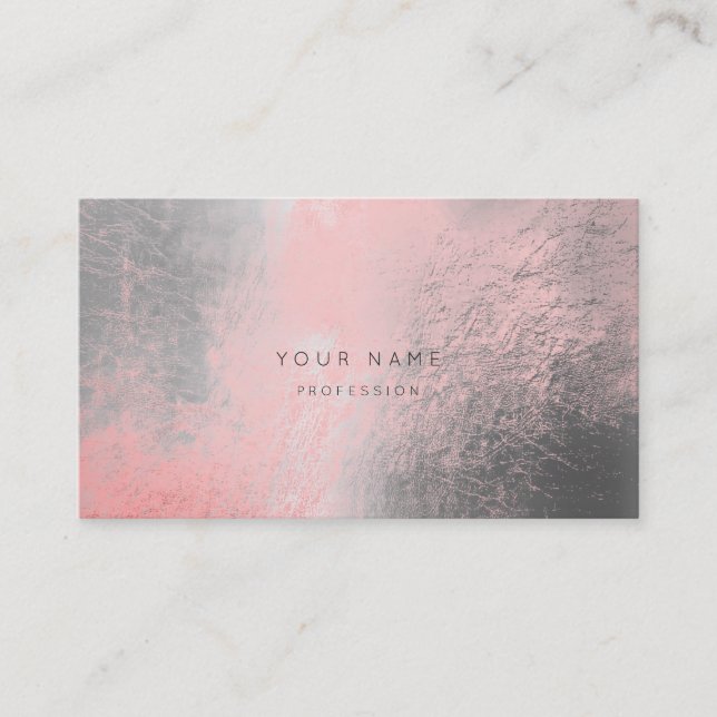 Silver Grått Ro Rosa Metallic Appointement Card Tidsbeställning Kort (Framsida)