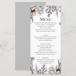 Silver, Grått, Rust Brown Bird Winter Botanical Me Meny