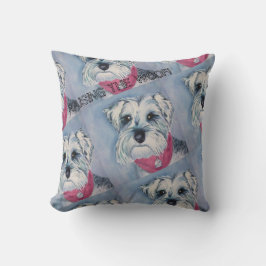 SILVER GRÅTT SCHNAUZER KUDDE