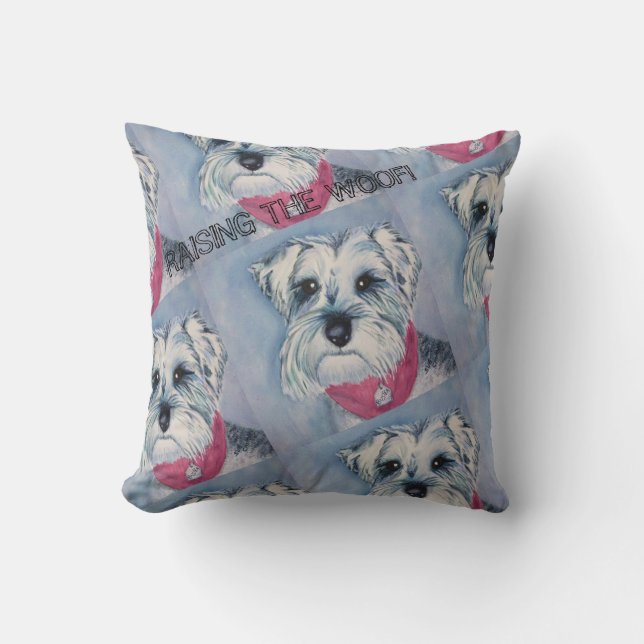 SILVER GRÅTT SCHNAUZER KUDDE (Framsida)