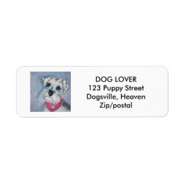 SILVER GRÅTT SCHNAUZER RETURADRESS ETIKETT