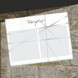 Silver Grått Se Geometric Linjer Lägg till Namn Mo Post-it Block