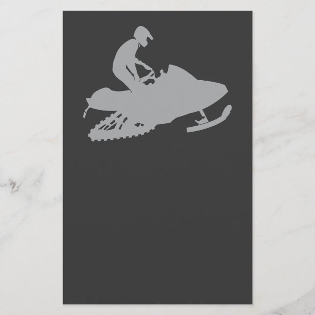 Silver Grått Snowmobiler Brevpapper (Framsida)
