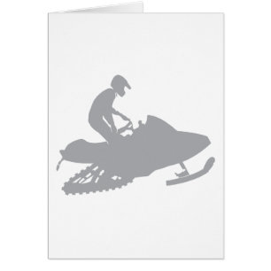 Silver Grått Snowmobiler Hälsningskort