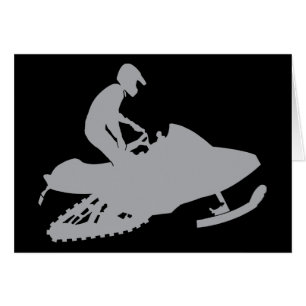 Silver Grått Snowmobiler Hälsningskort