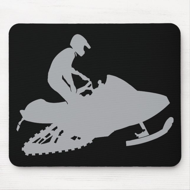 Silver Grått Snowmobiler Musmatta (Framsidan)