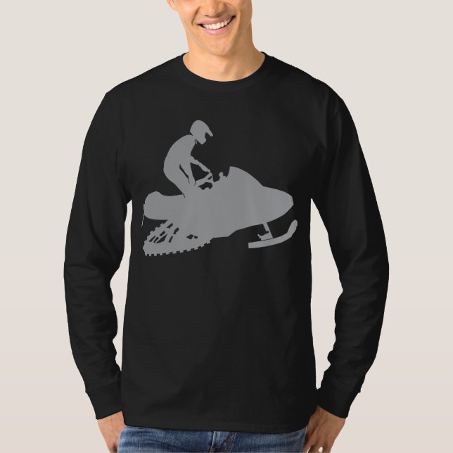 Silver Grått Snowmobiler T Shirt (Framsida)