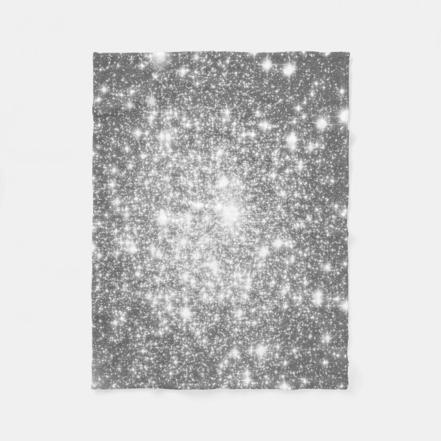 Silver Grått Stars Fleece Blanket (Framsidan)