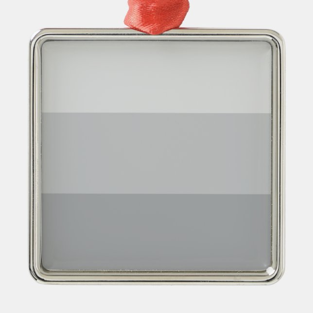 Silver Grått Stripe Julgransprydnad Metall (Framsidan)