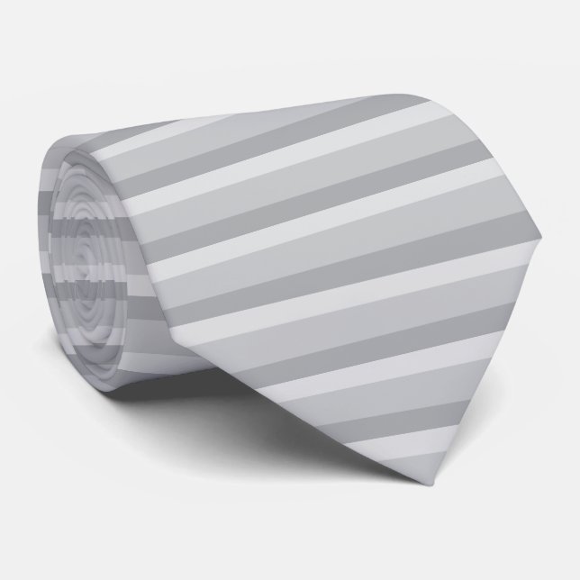 Silver Grått Stripe Slips (Rullad)