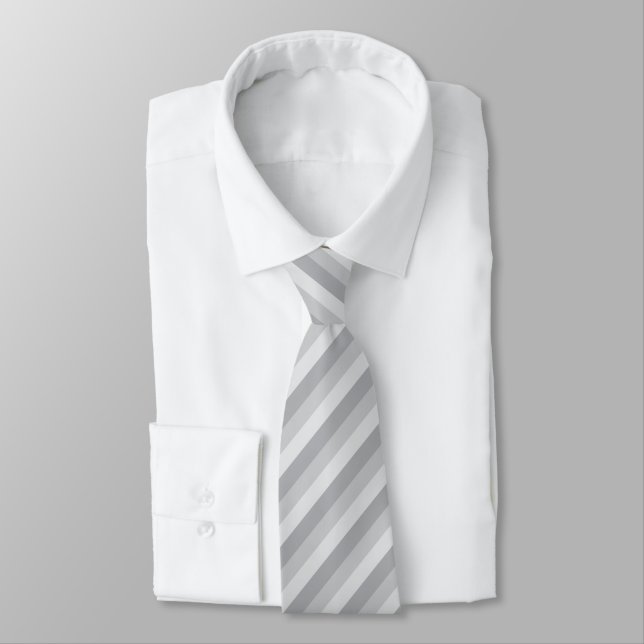 Silver Grått Stripe Slips (Bunden)