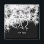 Silver grått svart 30:e bröllop-årsdagen glitter magnet<br><div class="desc">Design</div>