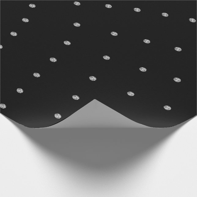 Silver Grått Swarovski Crystals Black Dots Gemmes Presentpapper (Hörn)