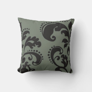 Silver Grått Swirl Decorative Pillow Kudde