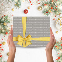 Silver Grått Upprepande julgåva från Namn Mönster