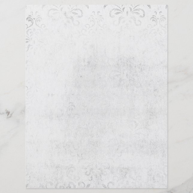 Silver Grått Vintage Mönster Papper (Framsida)