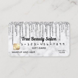 Silver Grått White Marble Glitter Drives Gift Kred Visitkort