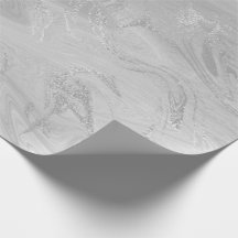 Silver Grått White Marble Molten Metallic Shiny