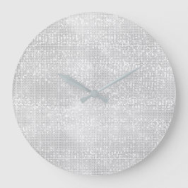 Silver Grått White Sequin Metallic Diamond Sparkly Stor Klocka