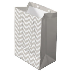 Silver Grått & White Thick Chevron Bröllop Birthda