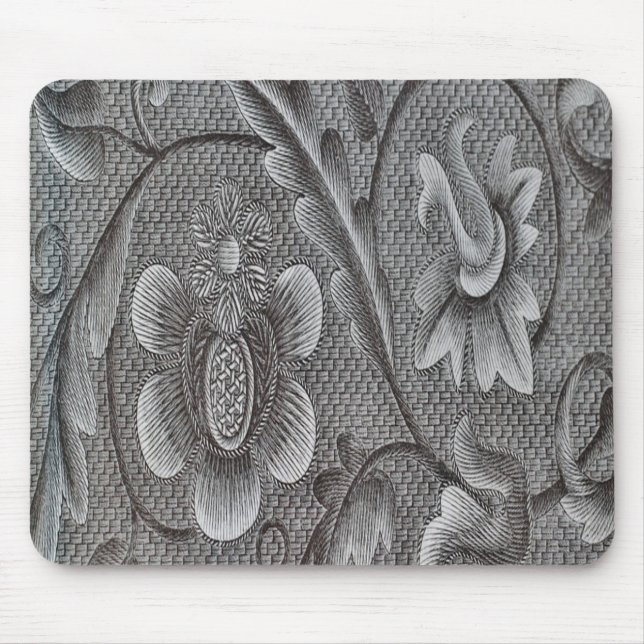 Silver Grått Woven Mönster Musmatta (Framsidan)