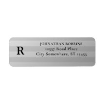 Silver & Gray-ränder Monogram Returadress