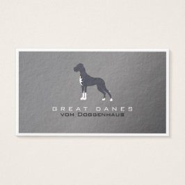 Silver Great dane Visitkort