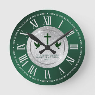 Silver Green Kyrka Tacksamhetsjubileumsgåva Rund Klocka