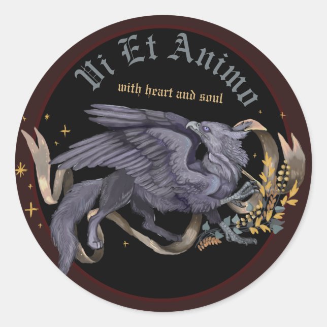 Silver Griffin Runt Klistermärke (Framsida)
