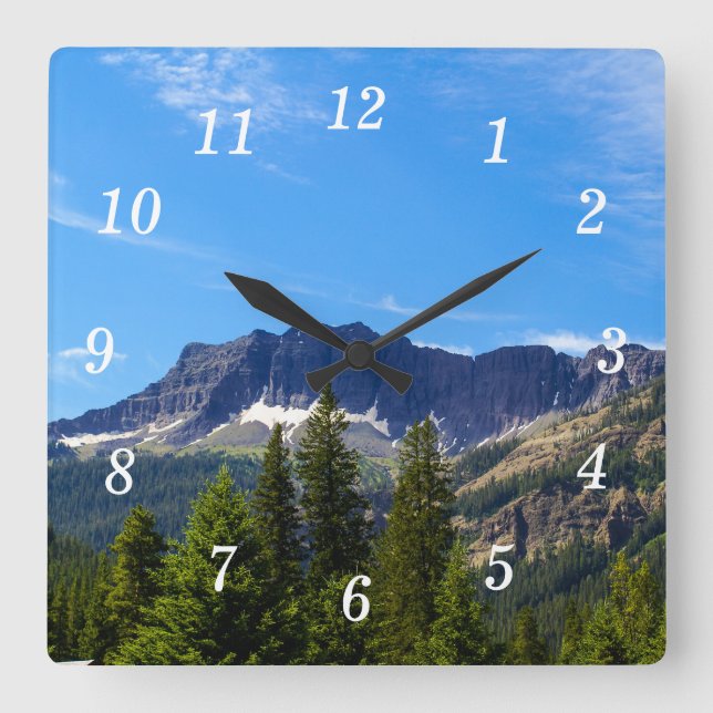 Silver Grind Montana Wall Clock Fyrkantig Klocka (Framsida)