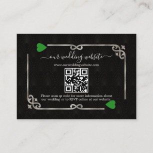 Silver Grönt QR Elegant Art Deco Casino Vegas Tilläggskort