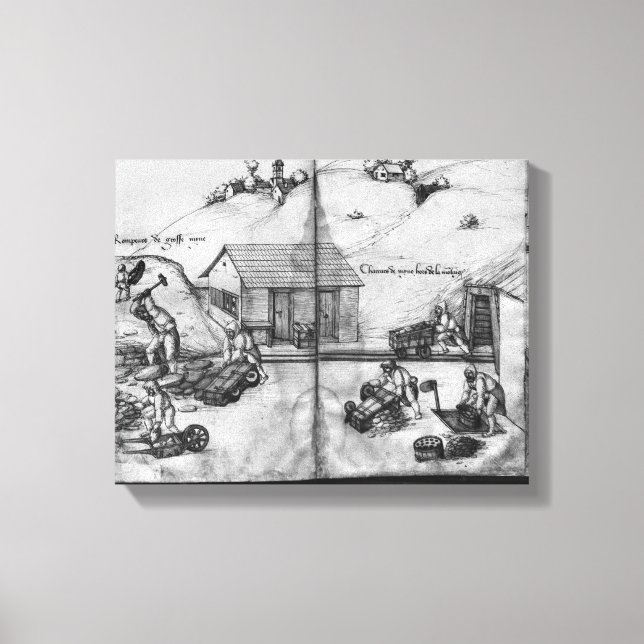 Silver gruva i La Croix-aux-Mines Canvastryck (Framsida)