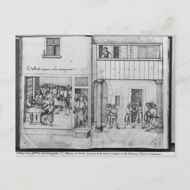 Silver gruva i La Croix-aux-Mines, Lorraine Vykort (Framsida)