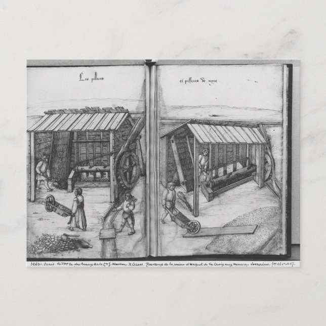 Silver gruva i La Croix-aux-Mines, Lorraine Vykort (Framsida)