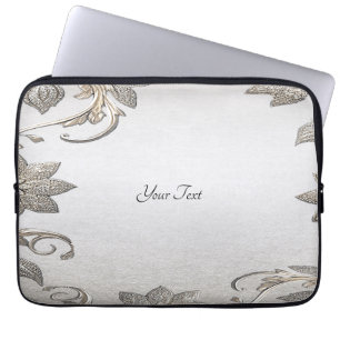 Silver Guld Blommigt Laptop sleeve