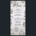 Silver Guld Blommigt Menu Meny<br><div class="desc">Silver Guld Blommigt Bröllop Menu</div>