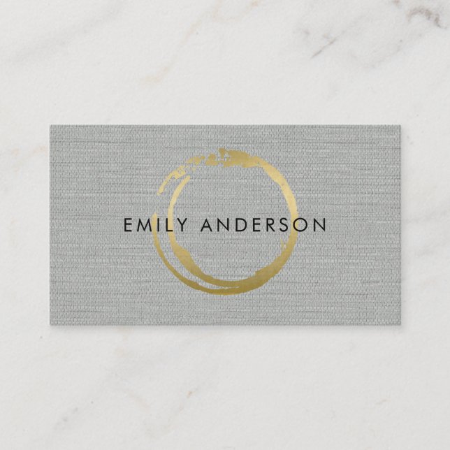 SILVER GULD BRUSH STROKE STAIN CIRCLE MARK LOGOTYP VISITKORT (Framsida)