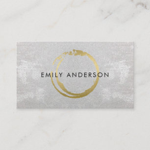 SILVER GULD BRUSH STROKE STAIN CIRCLE MARK LOGOTYP VISITKORT