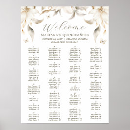 Silver & Guld Elegant Winter Quinceañera Poster