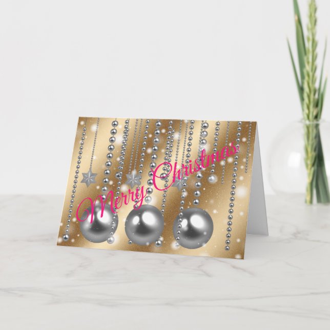 Silver Guld God jul Kort (Framsida)