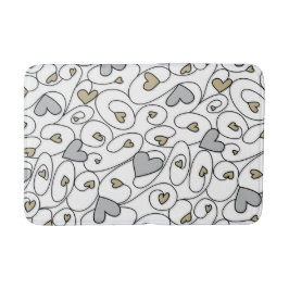 Silver & guld-hjärtan badrumsmatta